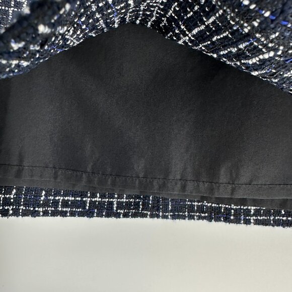 3/$25 J. Crew Tweed Mini Skirt 4 Plaid Short Black Blue - Picture 8 of 9